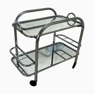 Art Deco Chromed Steel Bar Cart by Robert Mallet-Stevens, France, 1925-NNB-1416493