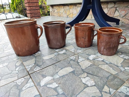 Art Deco Clay Pots, Bochnia, 1920s, Set of 4-CAQ-2016532