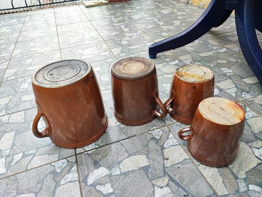 Art Deco Clay Pots, Bochnia, 1920s, Set of 4-CAQ-2016532