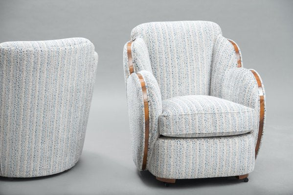 Art Deco Cloud Back Armchairs by Harry and Lou Epstein, 1930s, Set of 2-TR-850324