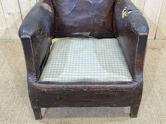 Art Deco Club Chair in Leather, 1930s-QYF-1345258