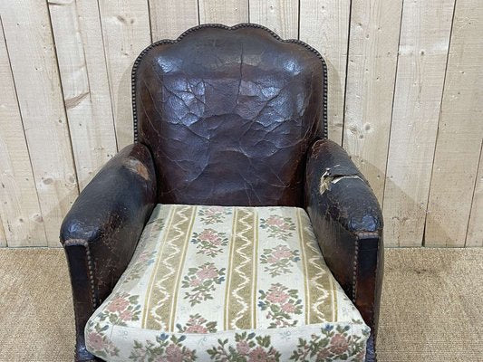 Art Deco Club Chair in Leather, 1930s-QYF-1345258