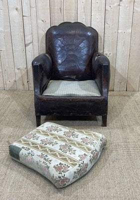 Art Deco Club Chair in Leather, 1930s-QYF-1345258