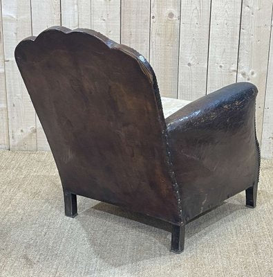 Art Deco Club Chair in Leather, 1930s-QYF-1345258