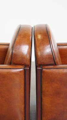 Art Deco Club Chairs in Sheepskin Leather, Set of 2-HPP-2026667