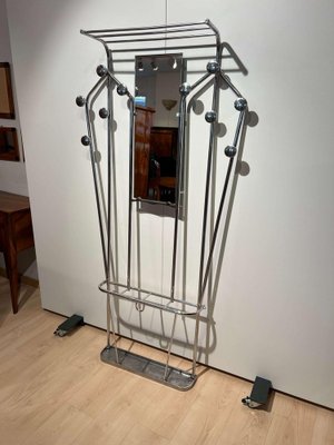 Art Deco Coat Rack & Mirror in Tubular Aluminum, France, 1930-NNB-1342446