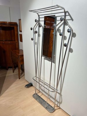 Art Deco Coat Rack & Mirror in Tubular Aluminum, France, 1930-NNB-1342446