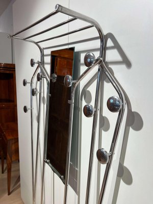 Art Deco Coat Rack & Mirror in Tubular Aluminum, France, 1930-NNB-1342446