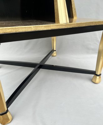 Art Deco Coffee Table in Giltwood and Black Lacquer, 1930s-AWH-1450802