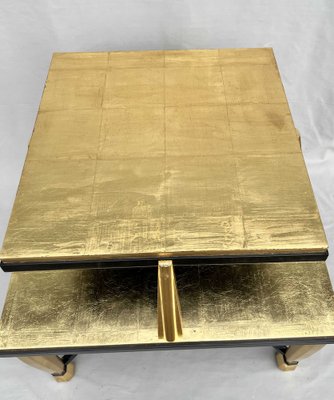 Art Deco Coffee Table in Giltwood and Black Lacquer, 1930s-AWH-1450802