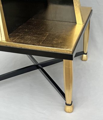 Art Deco Coffee Table in Giltwood and Black Lacquer, 1930s-AWH-1450802