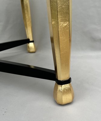 Art Deco Coffee Table in Giltwood and Black Lacquer, 1930s-AWH-1450802