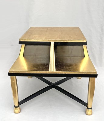 Art Deco Coffee Table in Giltwood and Black Lacquer, 1930s-AWH-1450802