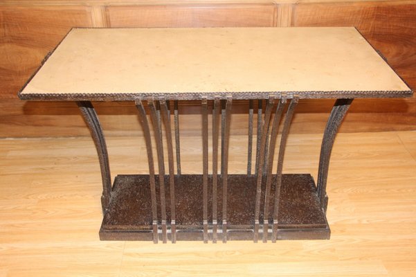 Art Deco Coffee Table in Wrought Iron by Edgar Brandt-KMQ-1332646