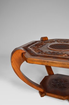 Art Deco Colonial Carved Coffee Table, 1930s-XNH-754045