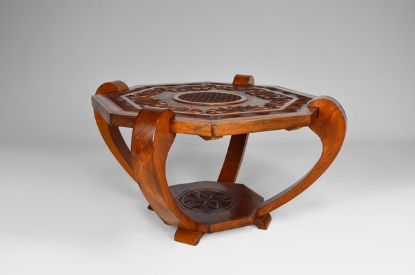 Art Deco Colonial Carved Coffee Table, 1930s-XNH-754045