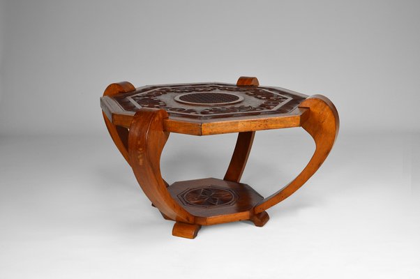 Art Deco Colonial Carved Coffee Table, 1930s-XNH-754045