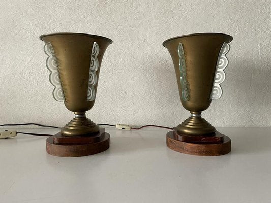 Art Deco Conic Table Lamps, France, 1940s, Set of 2-RDS-1427316