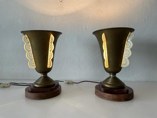 Art Deco Conic Table Lamps, France, 1940s, Set of 2-RDS-1427316