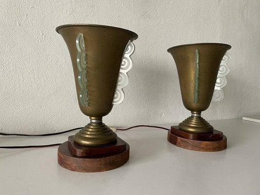 Art Deco Conic Table Lamps, France, 1940s, Set of 2-RDS-1427316