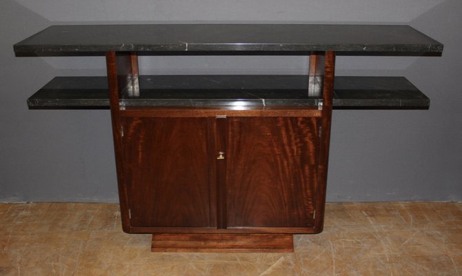 Art Deco Console in Wood and Marble, 1930s-BCR-1763518