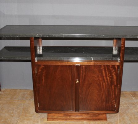 Art Deco Console in Wood and Marble, 1930s-BCR-1763518