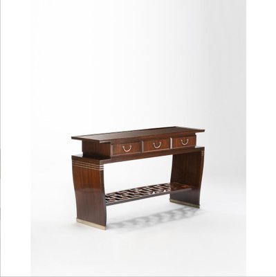 Art Deco Console Table in Wood and Brass attributed to Paolo Buffa, Italy, 1930s-KKZ-1821770