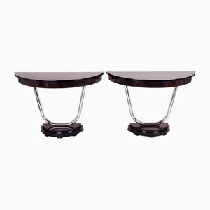 Art Deco Console Tables in Macassar, France, 1920s, Set of 2-WHY-1790709