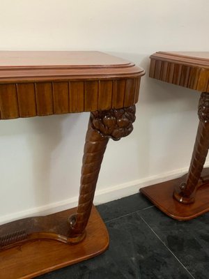 Art Dèco Console with Conucopia -Shaped Pilasters, 1930s, Set of 2-IJR-1758024