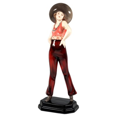 Art Deco Cowboy Girl Figure by Stephan Dakon for Goldscheider, 1929-EMT-1804725