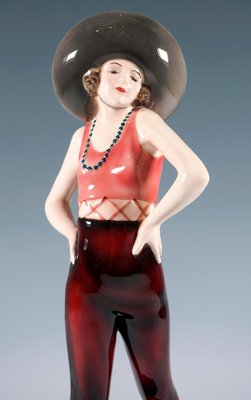 Art Deco Cowboy Girl Figure by Stephan Dakon for Goldscheider, 1929-EMT-1804725