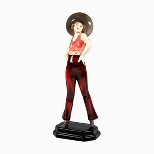 Art Deco Cowboy Girl Figure by Stephan Dakon for Goldscheider, 1929-EMT-1804725