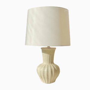 Art Deco Creme Colored Ceramic Table Lamp from Upsala-Ekeby, 1940s-ARN-740957