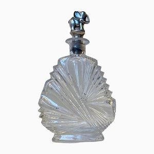 Art Deco Crystal Decanter with Silver Elephant Stopper, 1930s-LCR-1185368