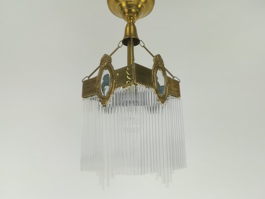 Art Deco Crystal Glass Chandelier, 1920s-KDB-1417452