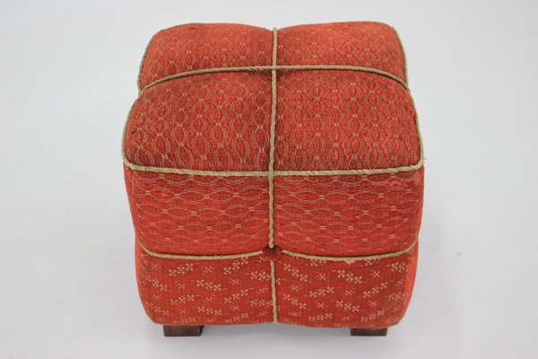 Art Deco Cube Stool, Czechoslovakia, 1940s-TZ-1386442