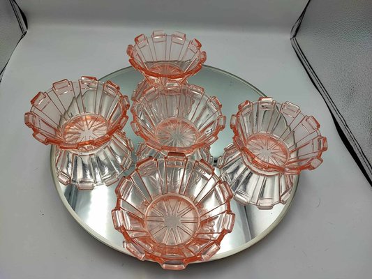 Art Deco Cups and Tray, 1920s, Set of 5-CAQ-1793170