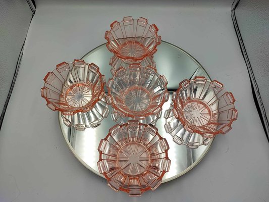 Art Deco Cups and Tray, 1920s, Set of 5-CAQ-1793170