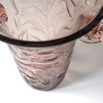 Art Deco Cut Glass Vase from Haida, 1940s-GIW-775554