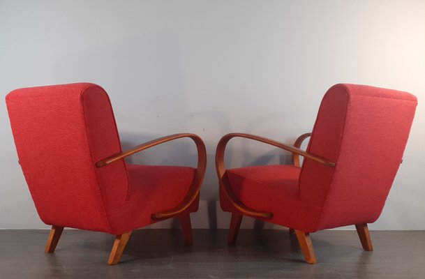 Art Deco Czech Renovated H262 Armchairs by Jindrich Halabala Design for Up Zavody, 1930s, Set of 2-EYI-1143896