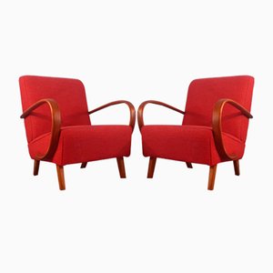 Art Deco Czech Renovated H262 Armchairs by Jindrich Halabala Design for Up Zavody, 1930s, Set of 2-EYI-1143896