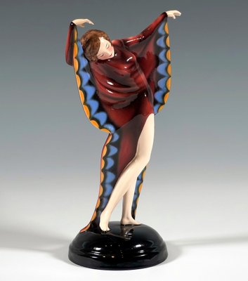 Art Deco Dancer in Butterfly Costume by Lorenzl for Goldscheider, Vienna, 1929-EMT-1791114