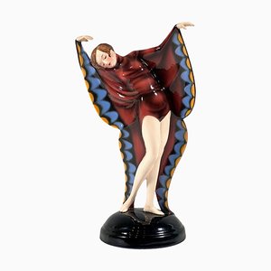 Art Deco Dancer in Butterfly Costume by Lorenzl for Goldscheider, Vienna, 1929-EMT-1791114