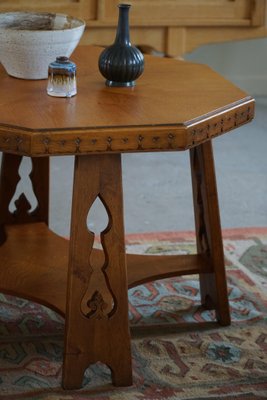 Art Deco Danish Octagon Sofa-Side Table in Oak, 1930s-MXF-1718863