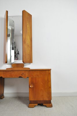 Art Deco Danish Vanity Desk with Tri-Folding Mirror, 1930s-HPQ-1176790