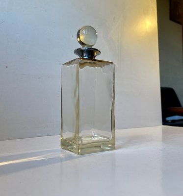 Art Deco Decanter in Glass and White Metal, 1930s-LCR-1228764