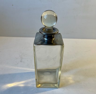 Art Deco Decanter in Glass and White Metal, 1930s-LCR-1228764