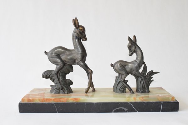 Art Deco Deer Sculpture by Zalmac, 1920s-AVH-2022771