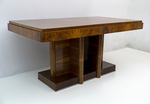 Art Deco Dining Table in Walnut, Italy, 1925-FER-1306213