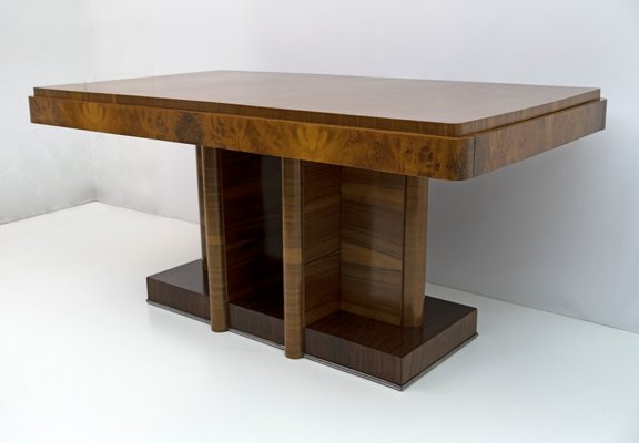 Art Deco Dining Table in Walnut, Italy, 1925-FER-1306213